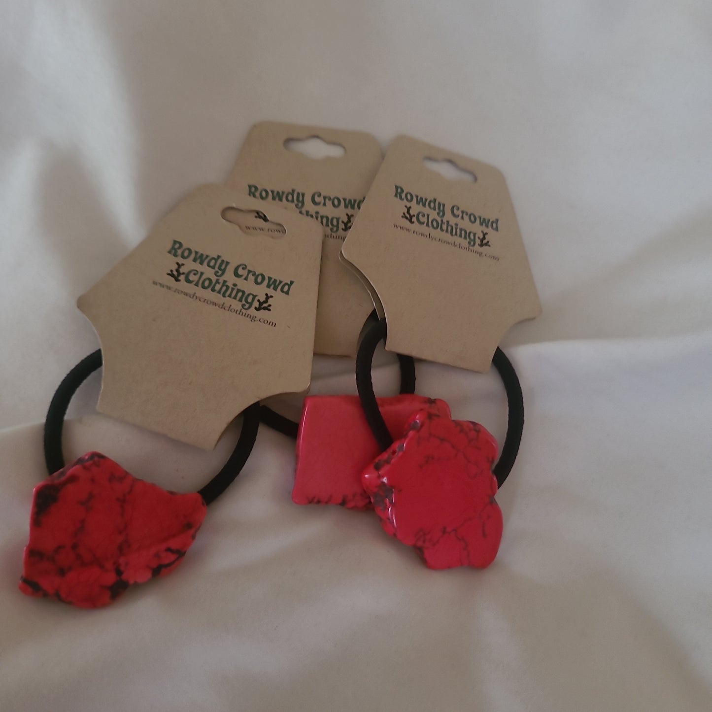 Rowdy crowd Red Stone hair tie or ring