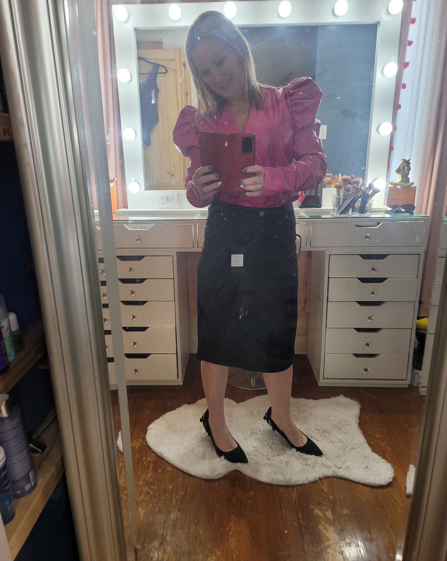 The Skinny Denim Pencil Skirt
