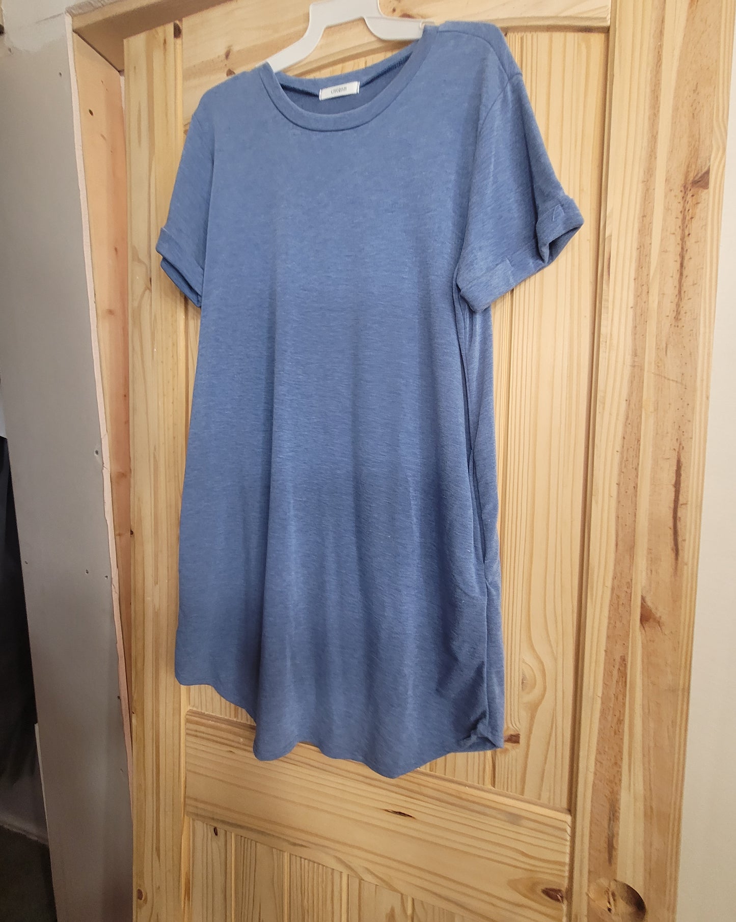 Butter Soft T Shirt Dress in Blue
