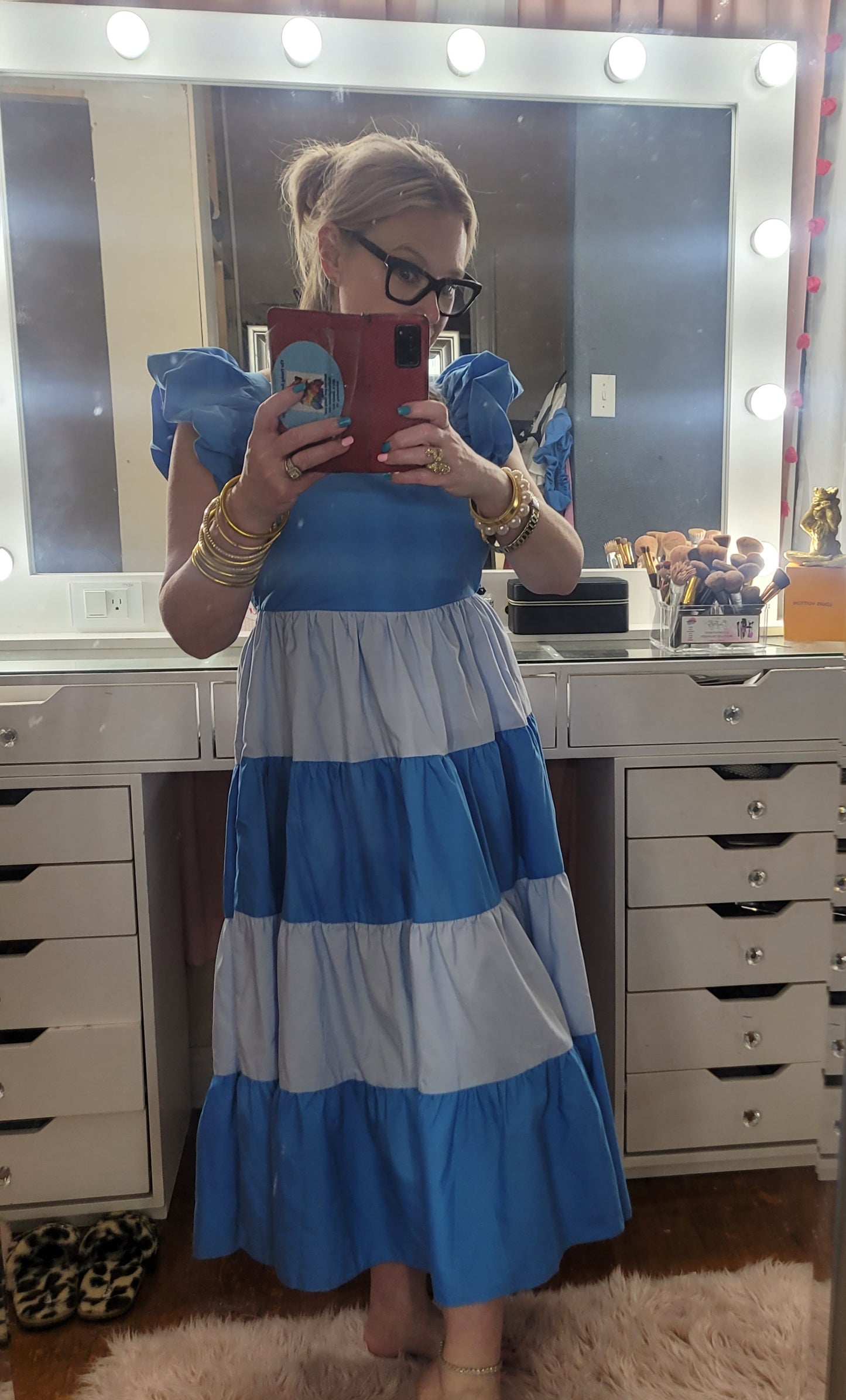 Shades of Blue Color Block Dress