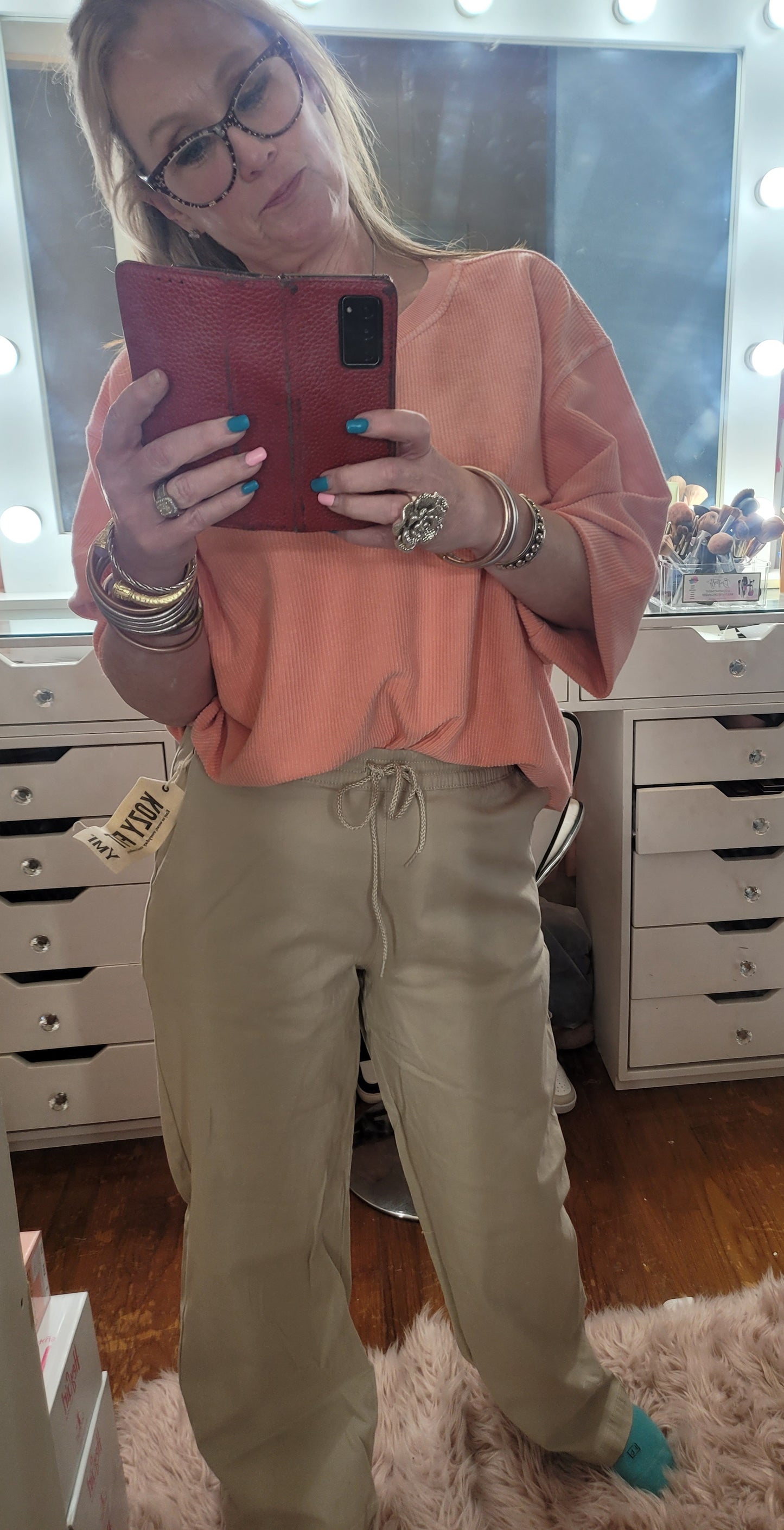 Wide Leg Jogger in Sesame