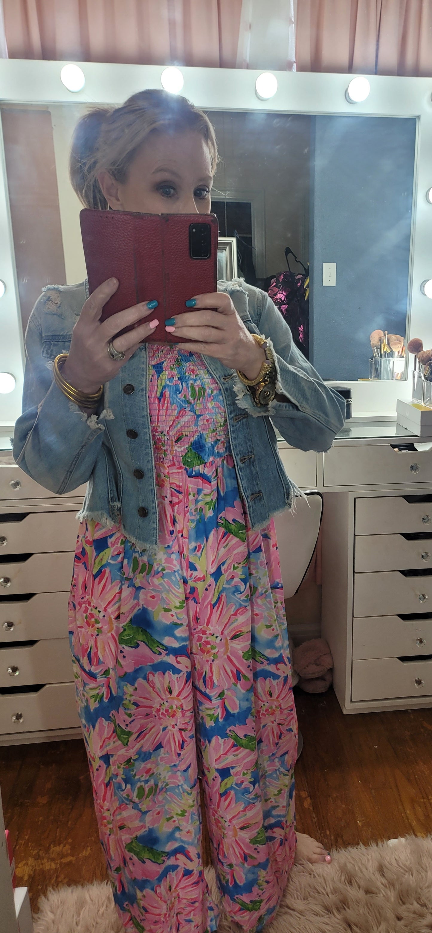 Pretty Girl Pink Floral Romper