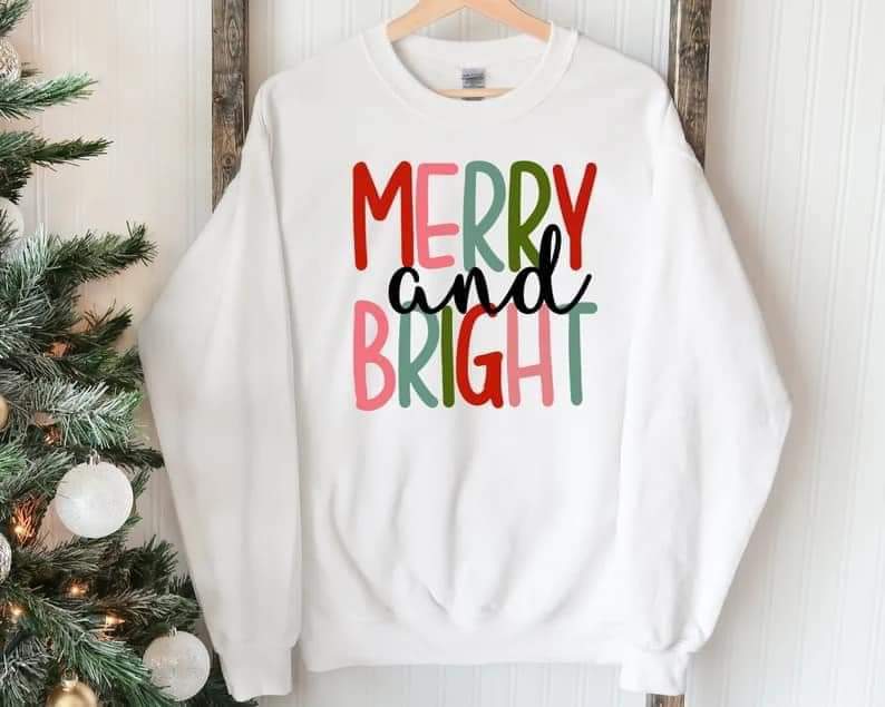 White Merry & Bright Sweatshirt
