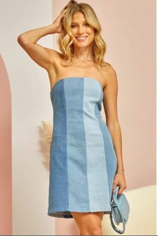 Strapless Denim Dress