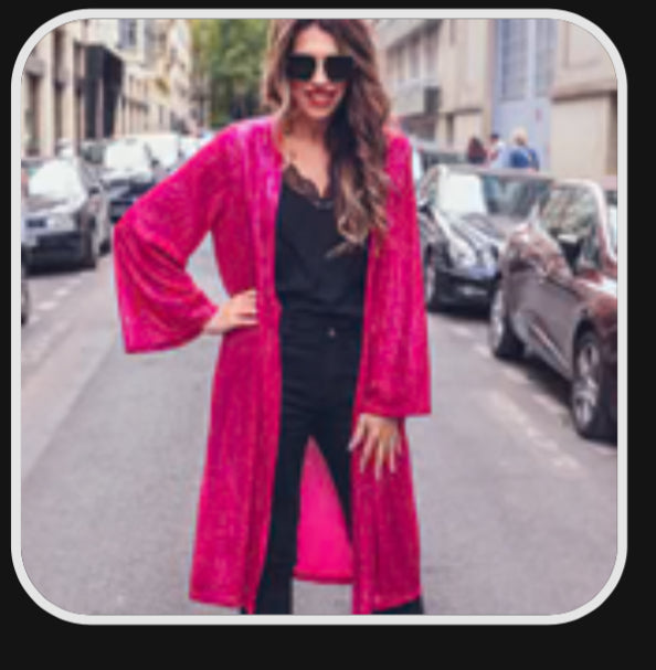 Sparkle It Up Hot Pink Kimono