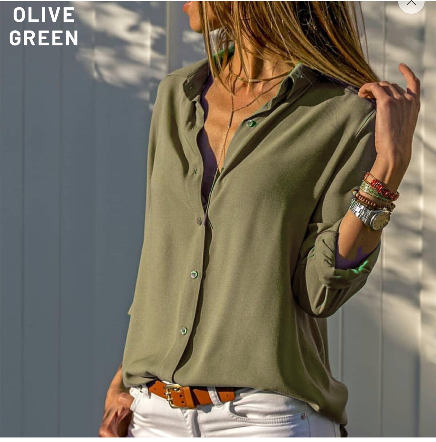 Olive Bright Side Button Up Shirt