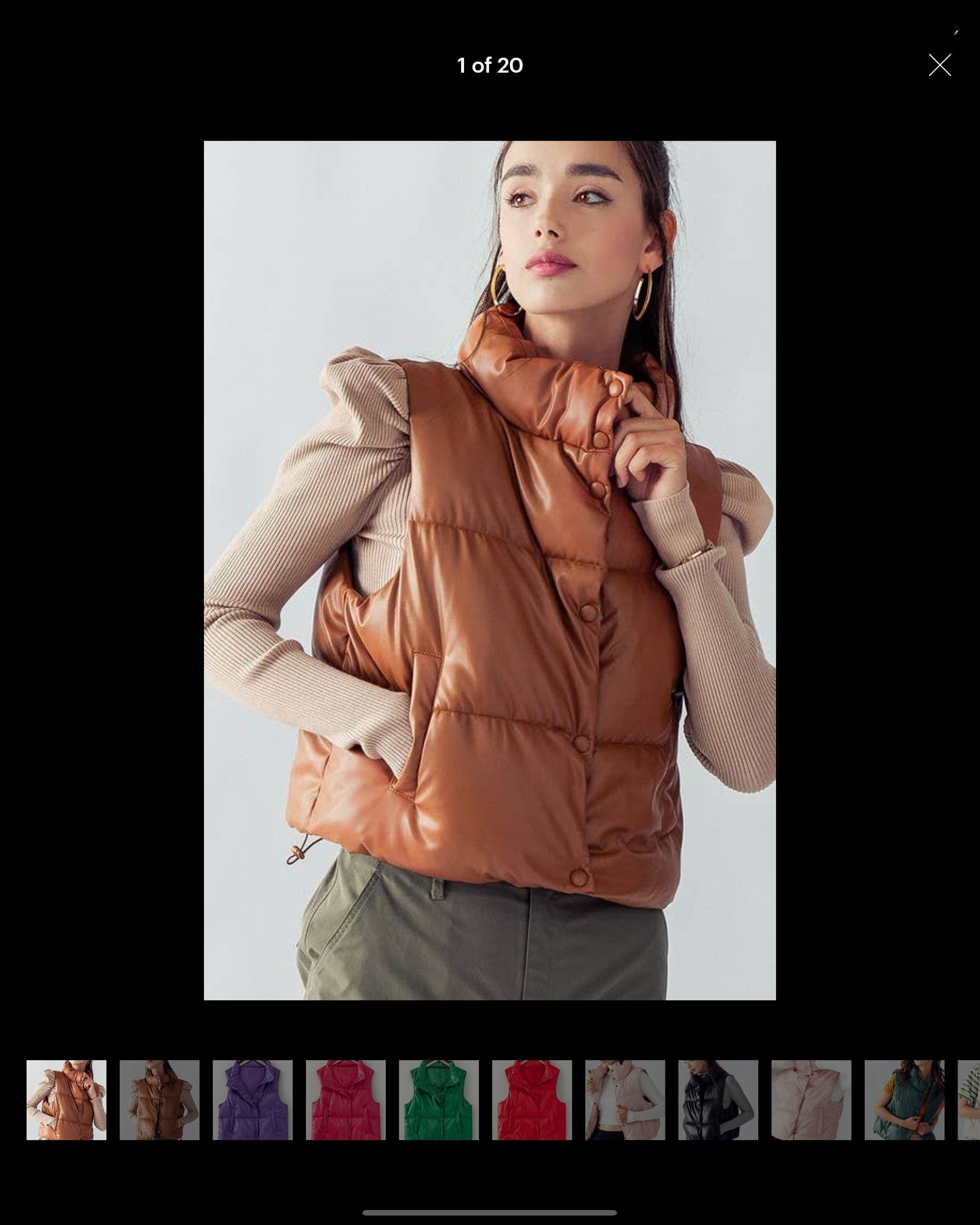 Brown puffer vest