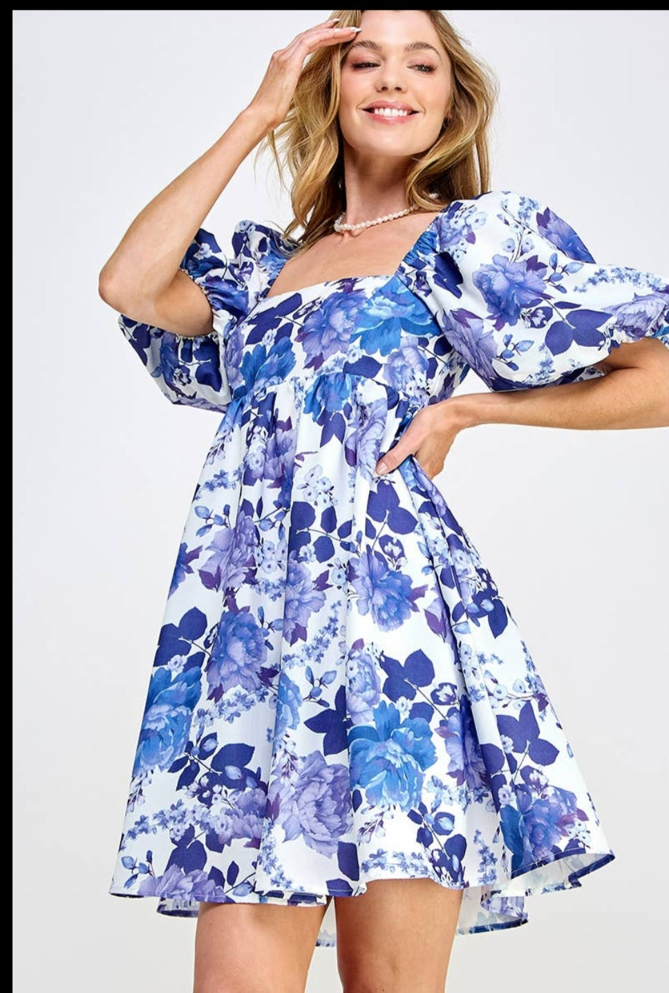 Floral Puff Sleeved Dress