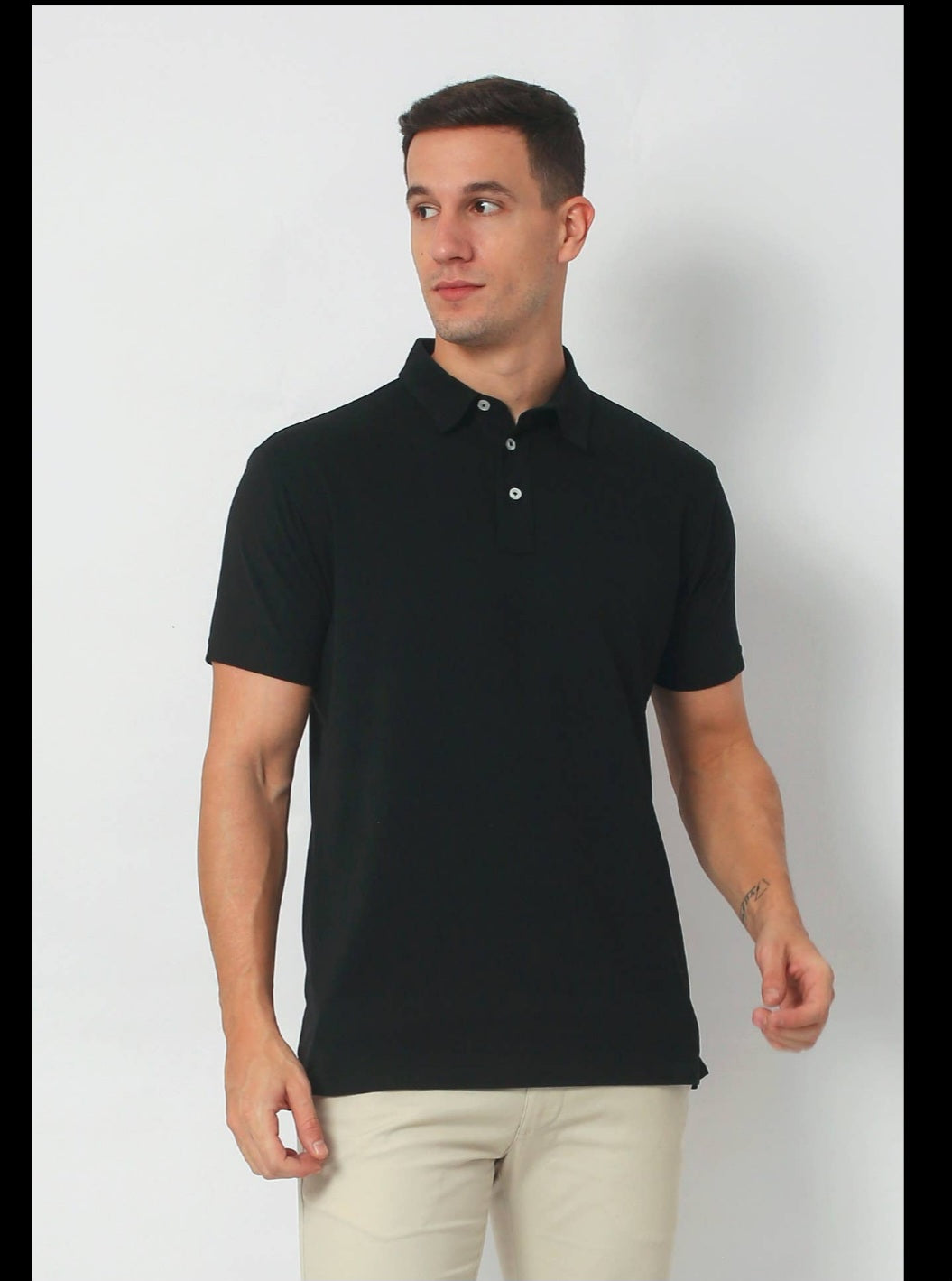 Mens Black Soft Fit Polo Shirt