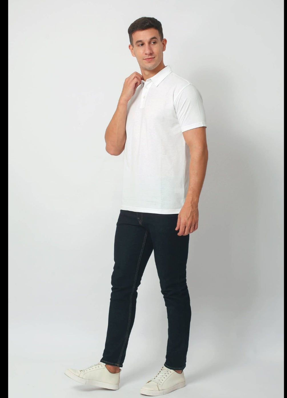 Mens White Soft Fit Polo