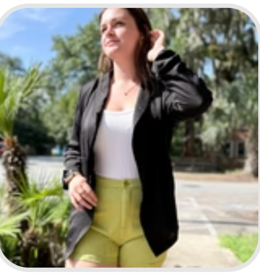 Suede Lime Green Shorts