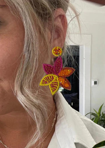 Tropical Star Beaded Earrings