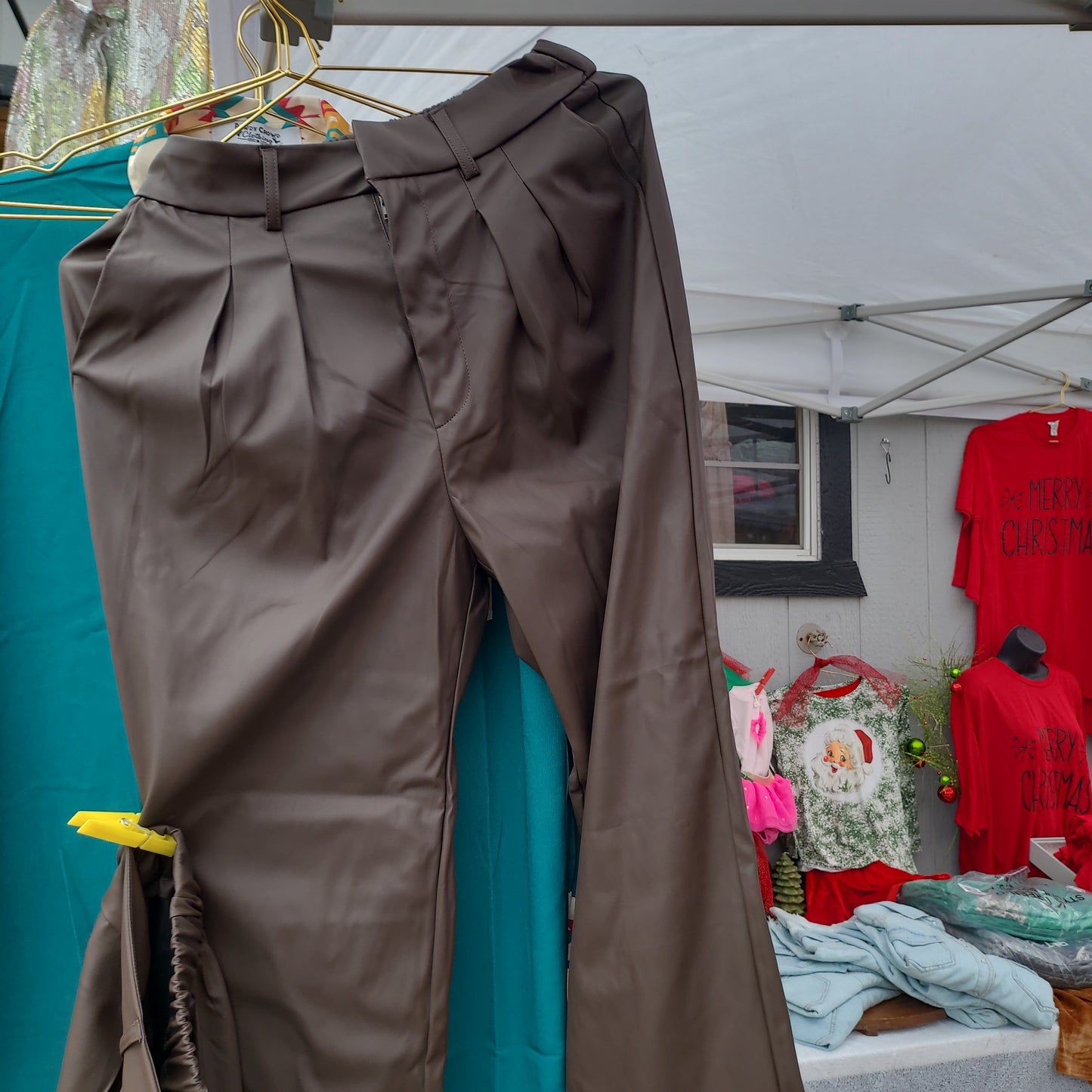 Brown leather ish pants