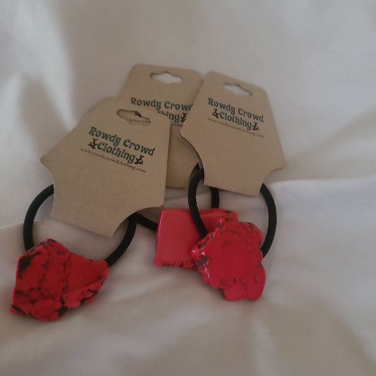 Rowdy crowd Red Stone hair tie or ring