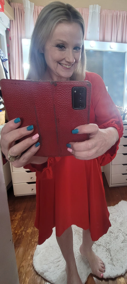 Red Flowy Dress