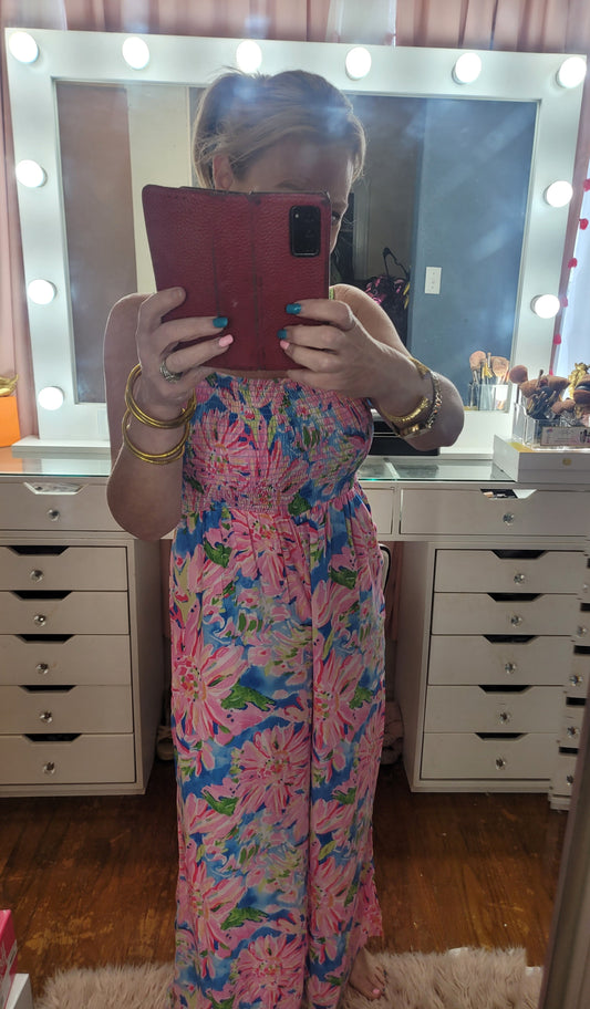 Pretty Girl Pink Floral Romper