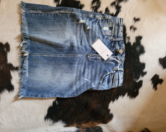 Risen Short Blue Jean Skirt