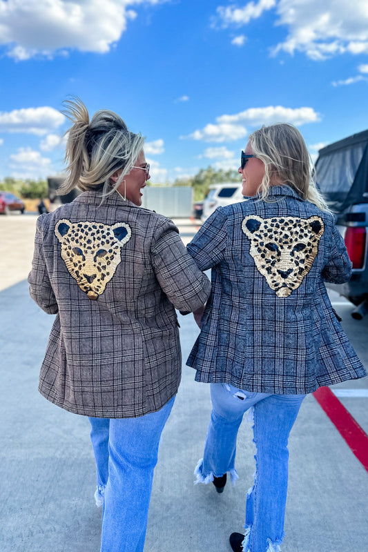 Boss Babe Jag. Plaid Blazer