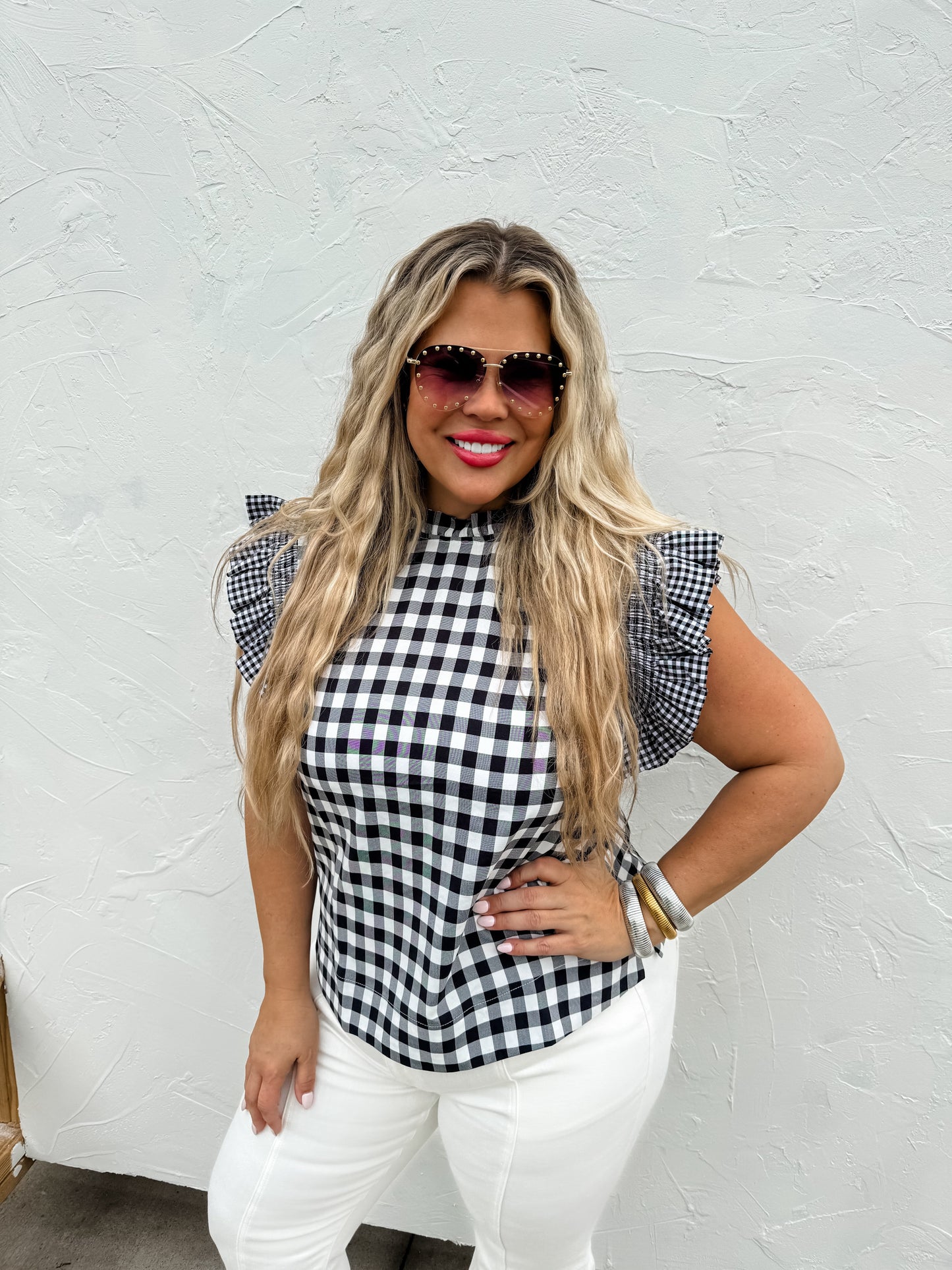 Black and White Chekered Top