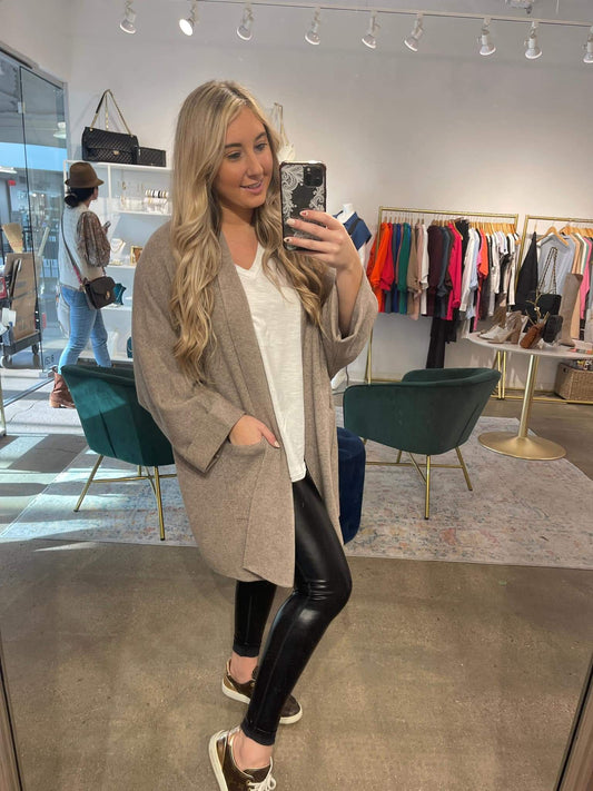 Ribbed Oatmeal Cardigan