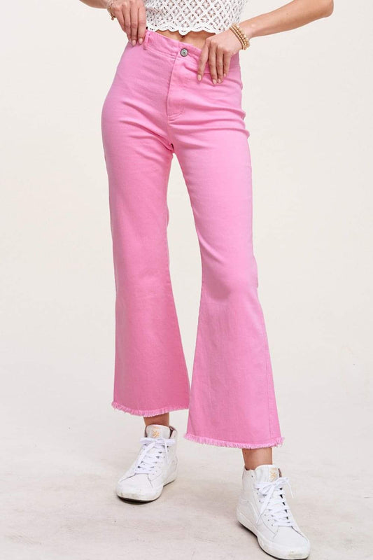 Pink Frayed Hem Jean