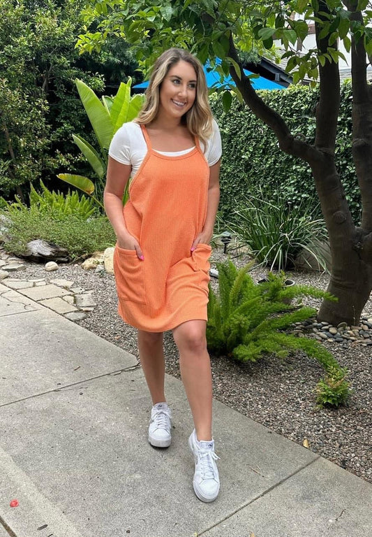 Orange ribbed darling dress