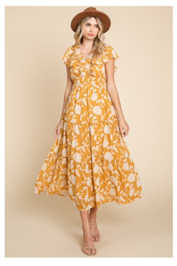 Bloom in yellow long dress