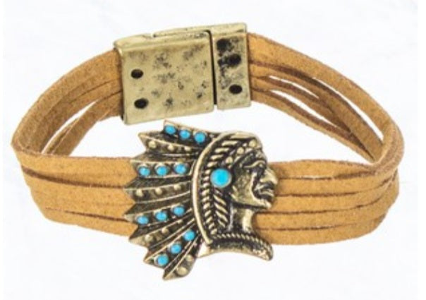 Native American Bracelet Leather