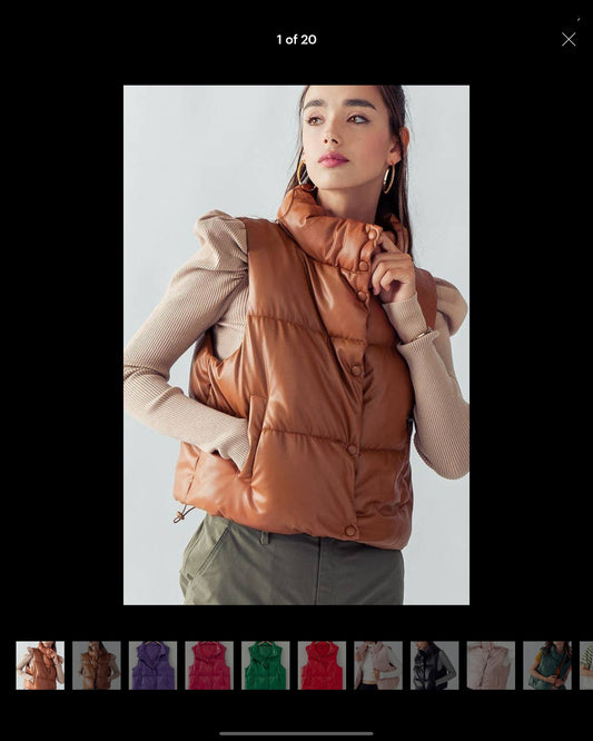Brown puffer vest