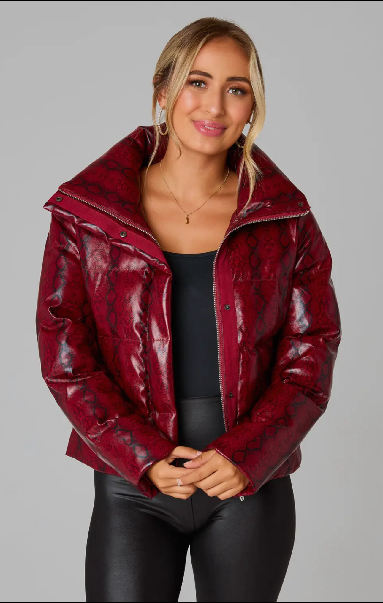 Red Hot Snake Puffer Jacket