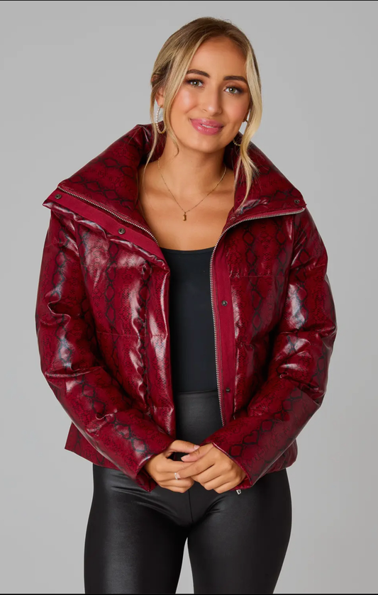 Red Hot Snake Puffer Jacket