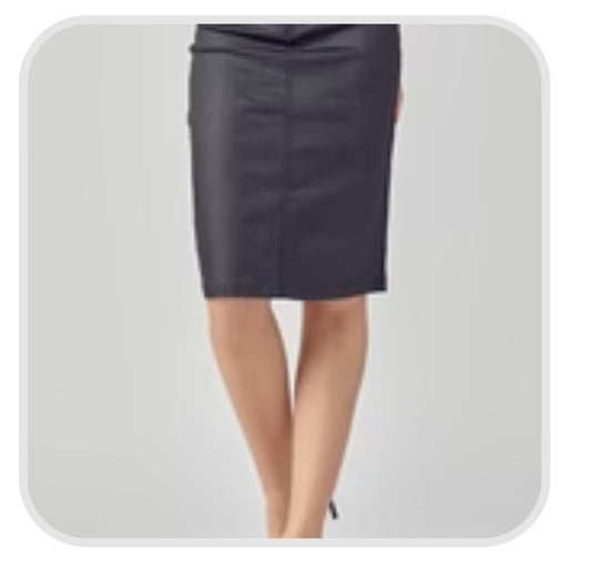 Risen Black Denim Pencil Skirt