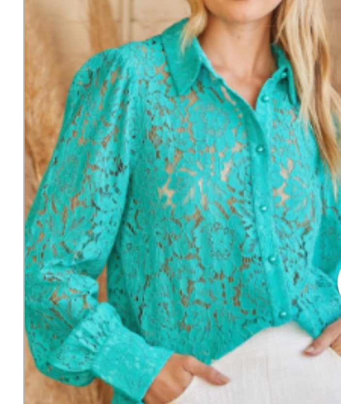 Emerald Lace Top