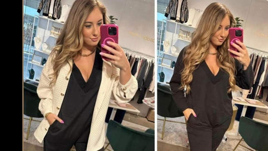 Long Sleeved black cotton romper