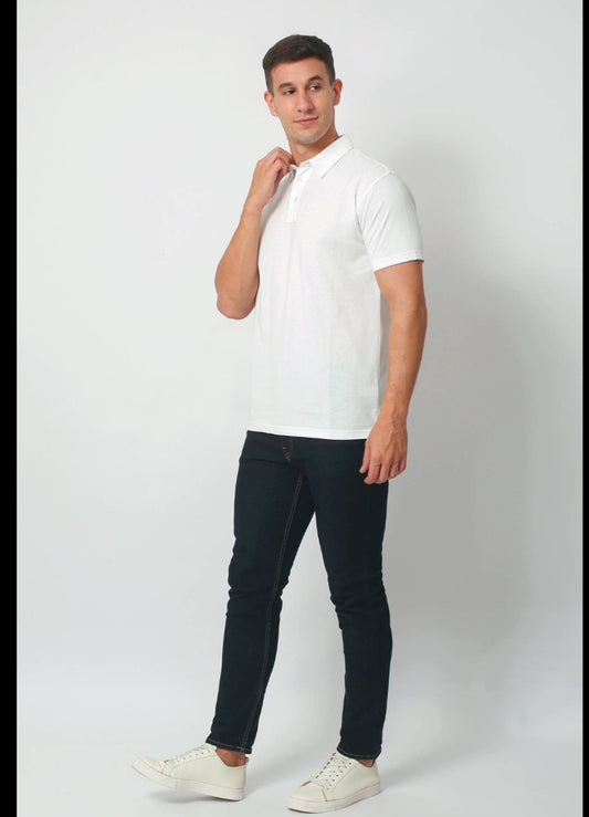 Mens White Soft Fit Polo