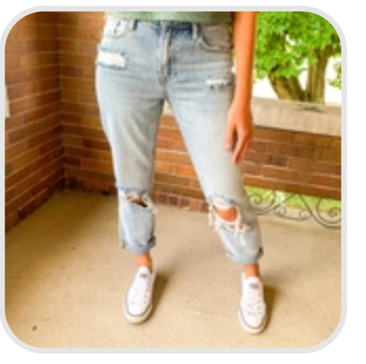 Risen Distressed Boyfriend Jeans