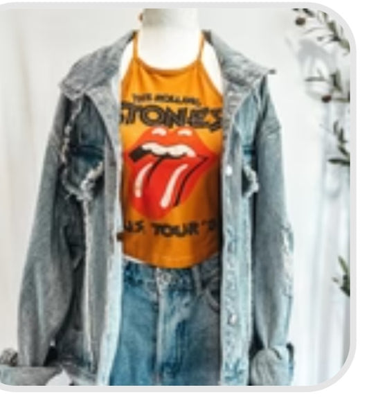 Oversized Distressed Bluejean Jacket