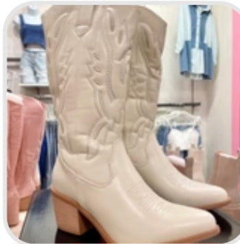 Cream Dreamy Cowboy Boot
