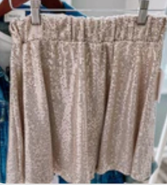 Sequin Skort in Sand