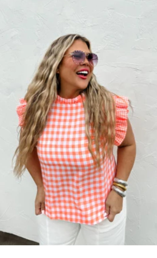 Orange and White Feeling Pretty top