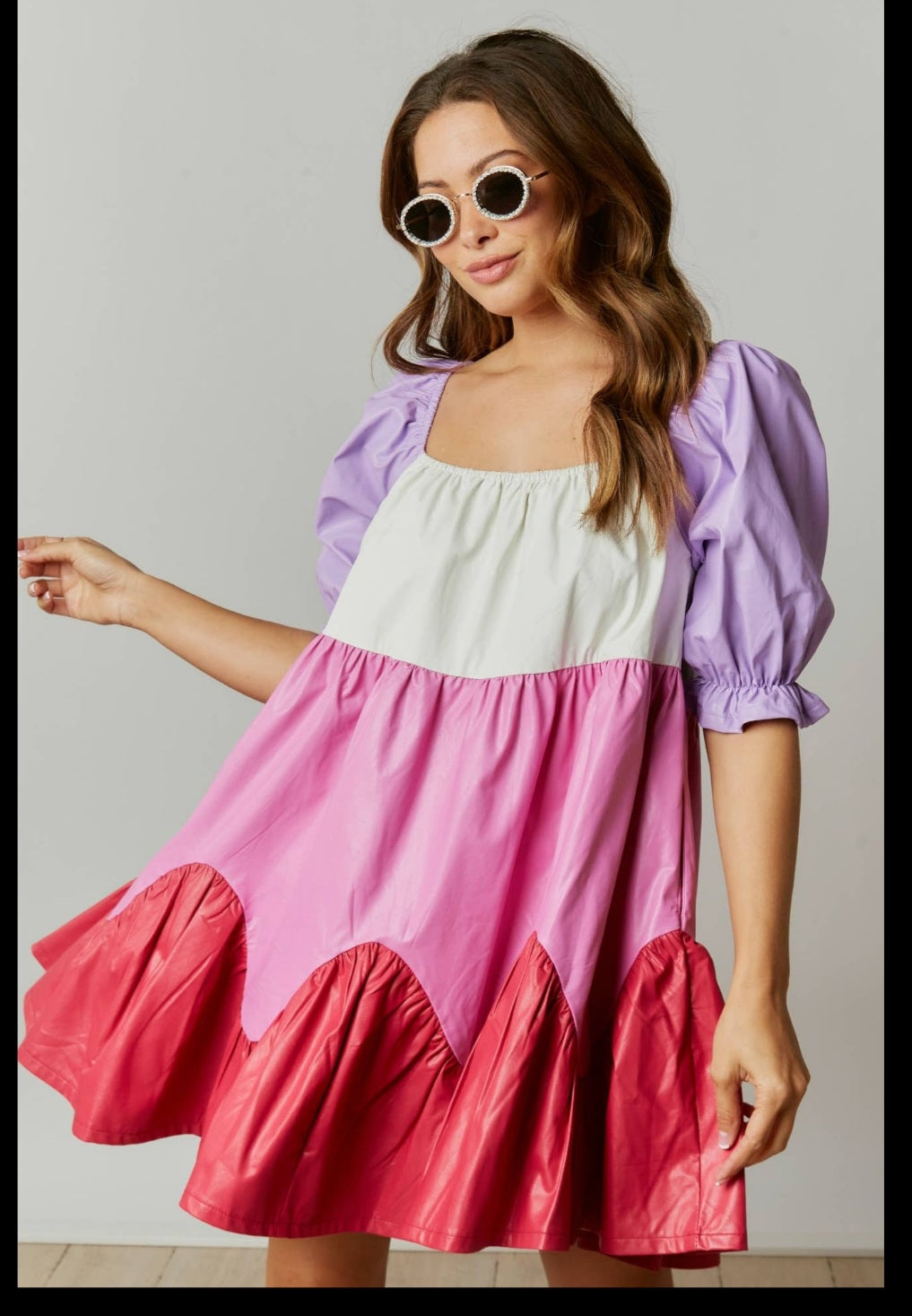 Coated Colorblock Dress