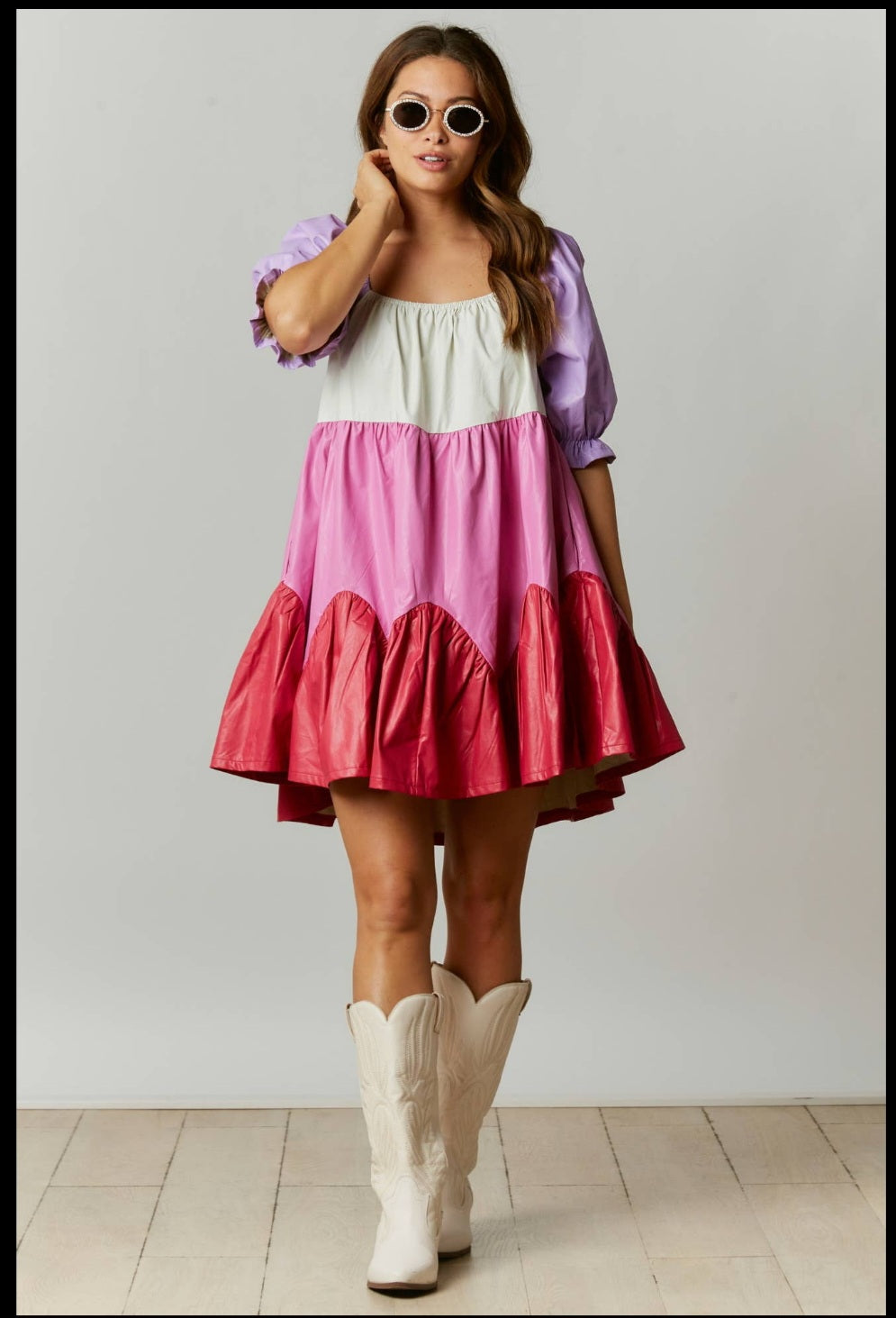 Coated Colorblock Dress