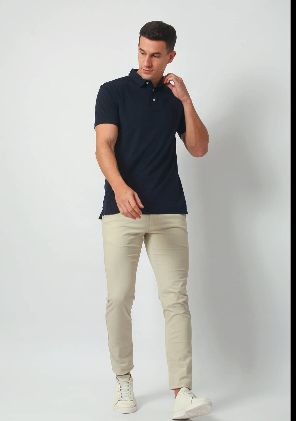 Mens Navy Soft Fit Polo