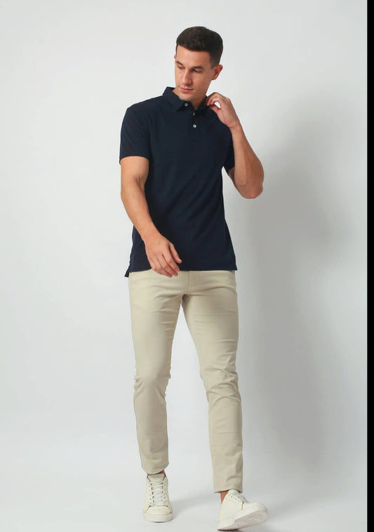 Mens Navy Soft Fit Polo